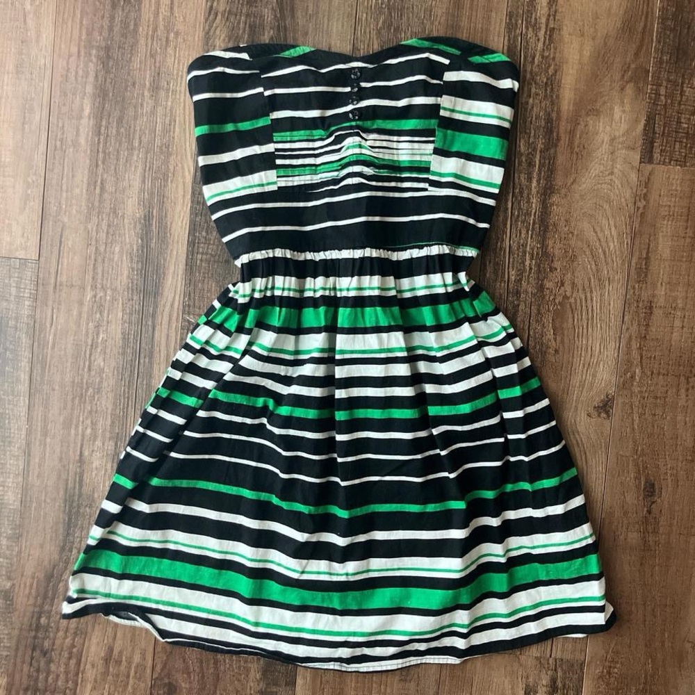 Vintage Y2K Strapless Striped Dress